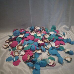 3.5 lb spray painted decorative seashell fuchsia and turquoise